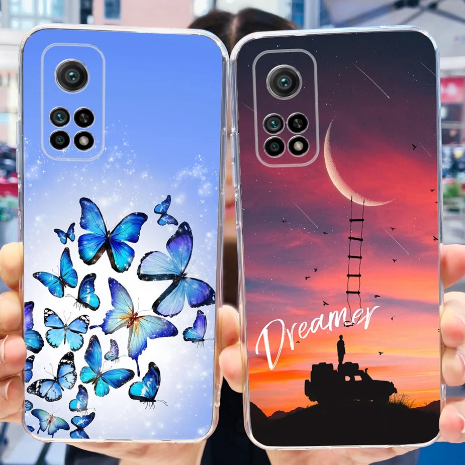 For Xiaomi Mi 10T 5G Case Luxury Painted Cover Clear Silicone Protective Shell For Xiaomi Mi 10T Pro Mi10T Phone Cases Soft Bags