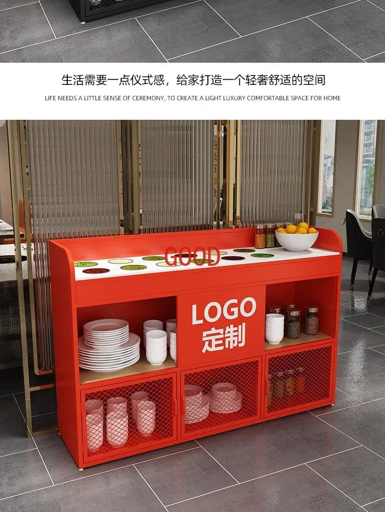 Simple and modern self-service seasoning table hot pot restaurant