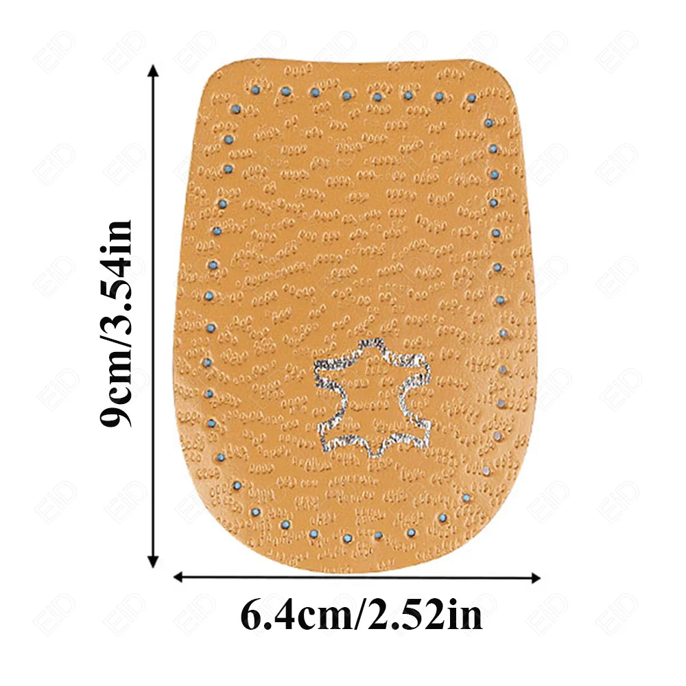 Latex Leather Heel Insoles Thicken Orthopedic Arch Support Shoes Pads Pain Relief Foot Massager Care Half Insert Increase Height - view 6