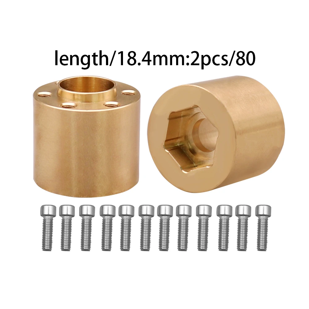 Messinggewichte, 12 mm Rad-Sechskantnabe, erweiterter Adapter für 1/10 RC Crawler 1,9 2,2 Zoll Räder, Felge, Axial SCX10, TRX4, Gegengewicht