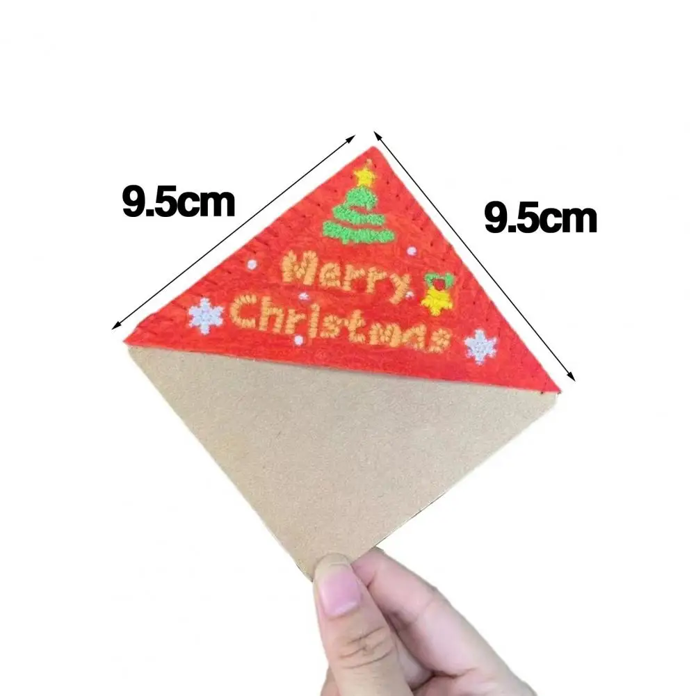 Marcapáginas de esquina triangular, marcador de Navidad para localizar el progreso de lectura, patrón de bordado, marcador de paginación de libros, regalo de Navidad