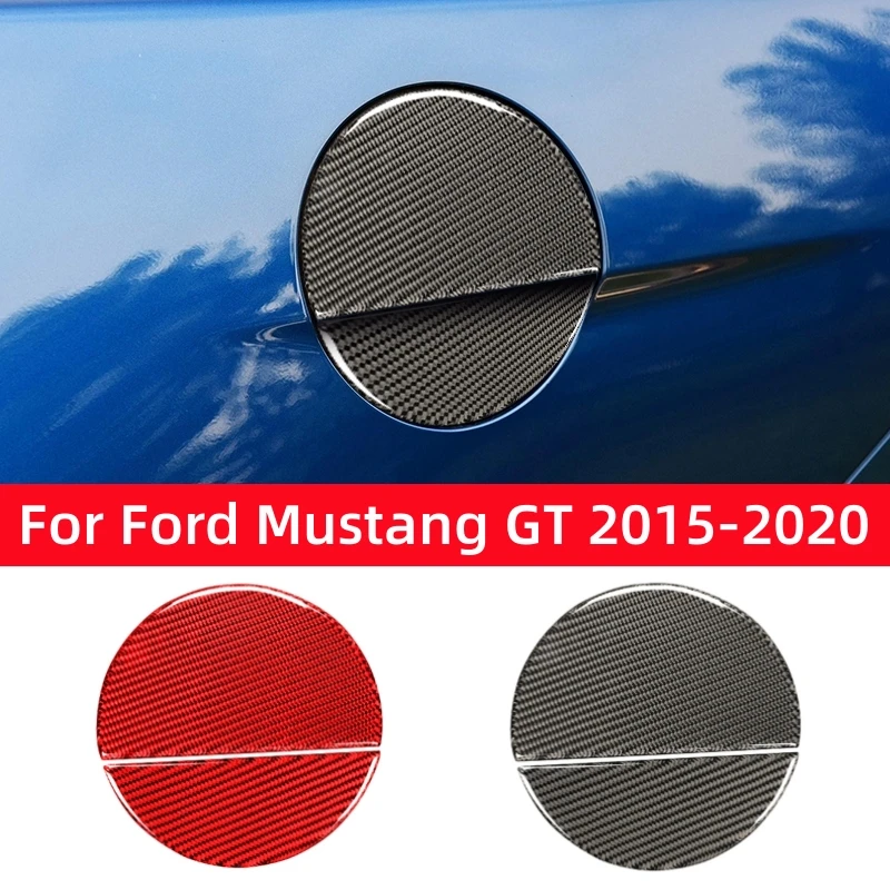 

For Ford Mustang GT 2015-2020 Car Accessories Carbon Fiber Car Fuel Tank Cap Decoration Cover Trim Personalized Stickers