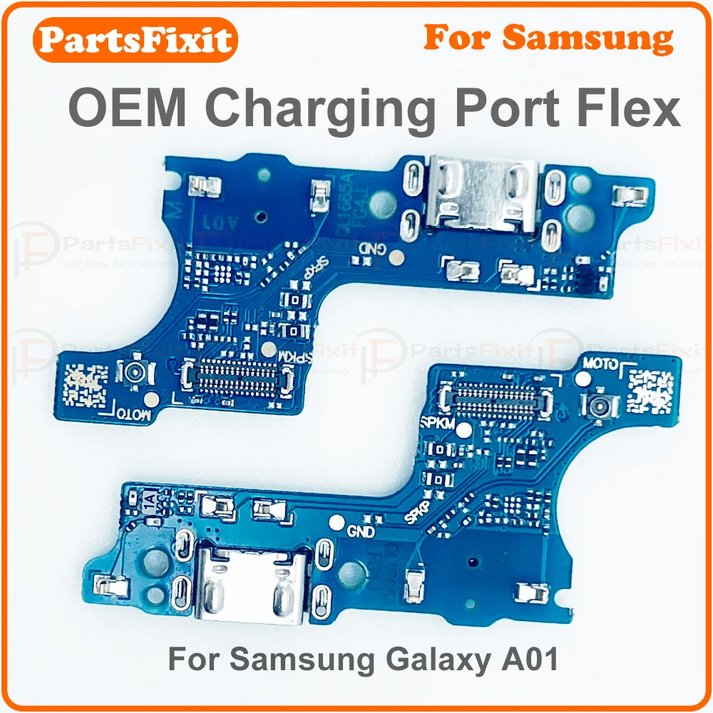 Cable flexible original del puerto de carga para Samsung Galaxy A01 A015 A015F A015F/DS, placa de repuesto del conector de carga OEM 1/2/3/5