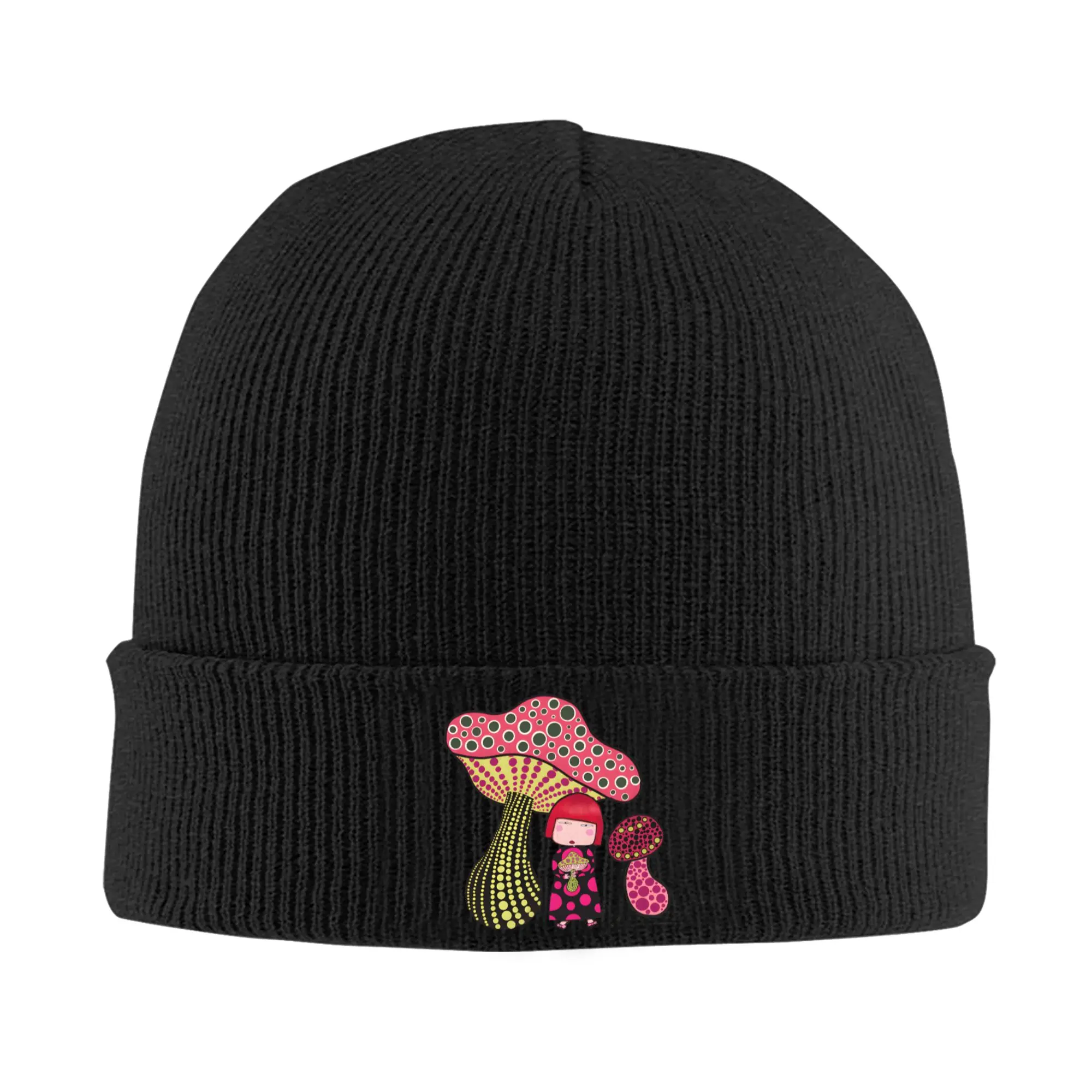 Mushrooms Girl Y-Yayoi Kusama Knitted Caps for Women Men Skullies Beanies Winter Hat  Hip Hop Melon Cap