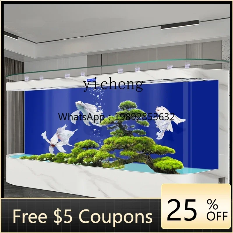 

ZC extra large water-free fish tank living room new company household filtration and oxygen production integrated aquarium