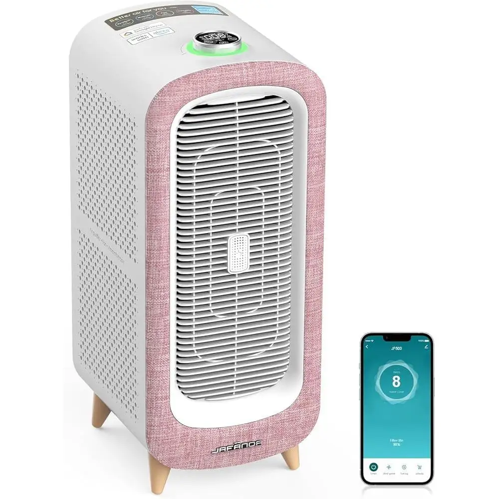 Очиститель воздуха для большой комнаты для дома 2105 футов2 4 фильтра True HEPA 13 удаляет 99,97% аллергены, пыль, дымовые запахи, монитор PM2,5, тихий