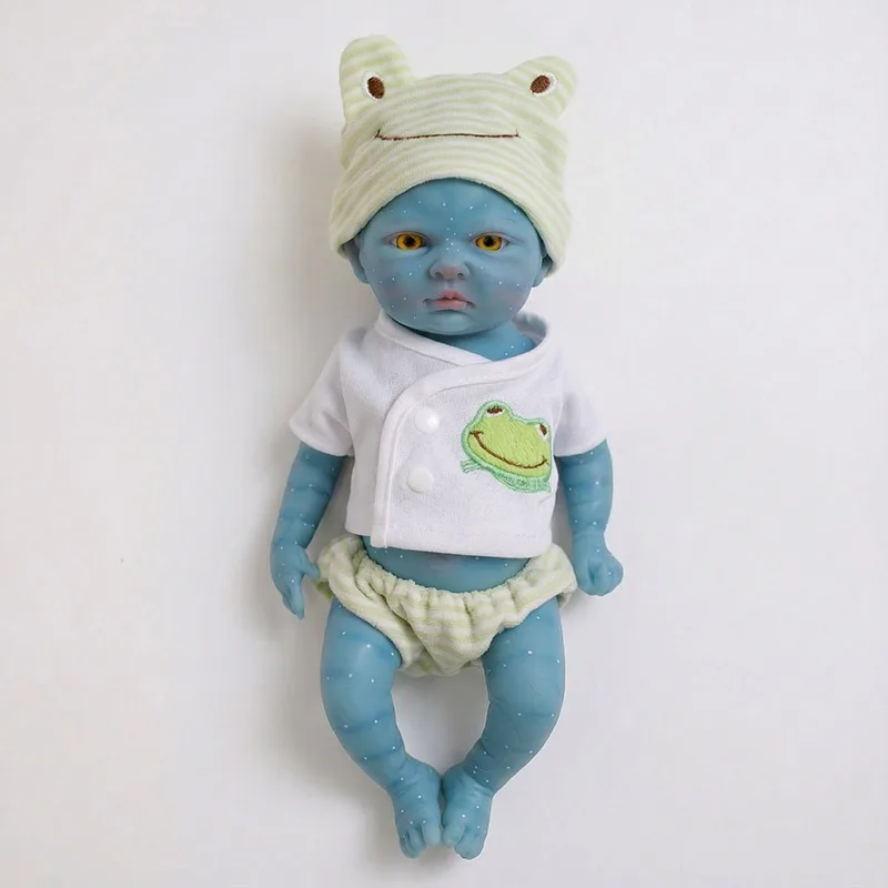 30cm Lifelike Reborn Baby Doll Solid Silicone Fairy Avatar  with Yellow  Eyes