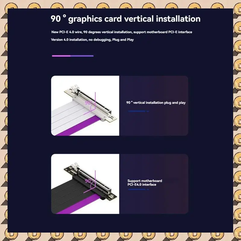

A003 Graphic Card Extension Line PCIE4.0 Rotor X16 Rotor 16X Desktop Computer Horizontal Vertical Loading Line