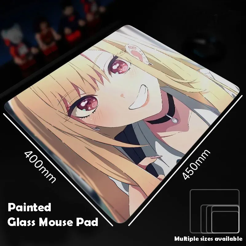

Cute Anime Girl Glass Mousepad Sora Game Mouse Pad Customized Pattern Tempered Smooth Gaming Desk Mat Fps Esports Office Gaming