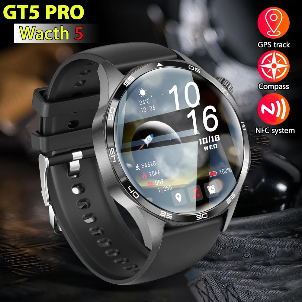 

Для Huawei GT5 Pro GPS NFC Smartwatch для мужчин 360*360 AMOLED экран сердечного ритма Bluetooth говорить Водонепроницаемый мужские Smartwatch 2024