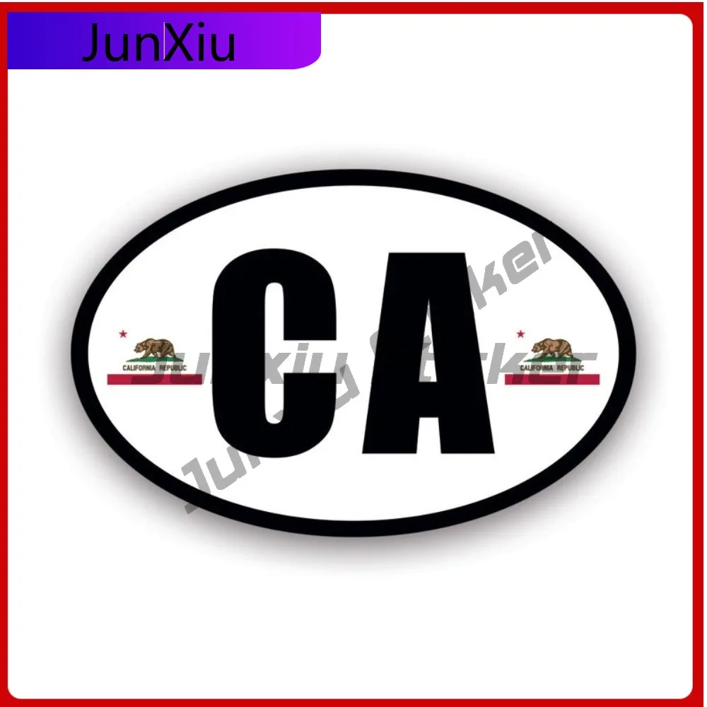 

Oval California Flag Sun Resistant Weather Resistant Sport For Bumper Truck Helmet Easy To Remove Self Adhesive Decor Waterproof