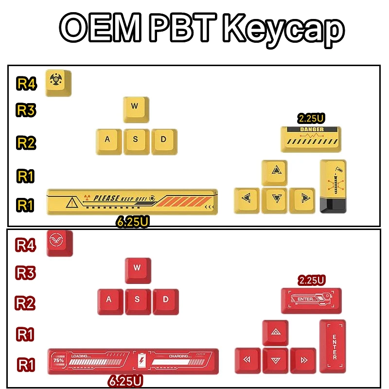 12Keys Keyboard Keycap OEM Profile PBT Material Key Cap for Mx Switch Hot Swap Mechanical Keyboard Biochemical Keycaps - view 6