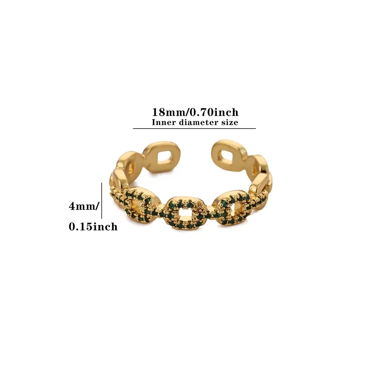 Women's Adjustable Zircon Star Moon Ring, Gold Color
