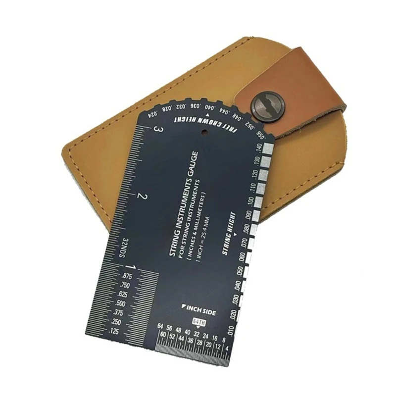 Yd61 ferramenta medição altura corda, régua ação guitarra, medidor traste guitarra, régua nivelamento,