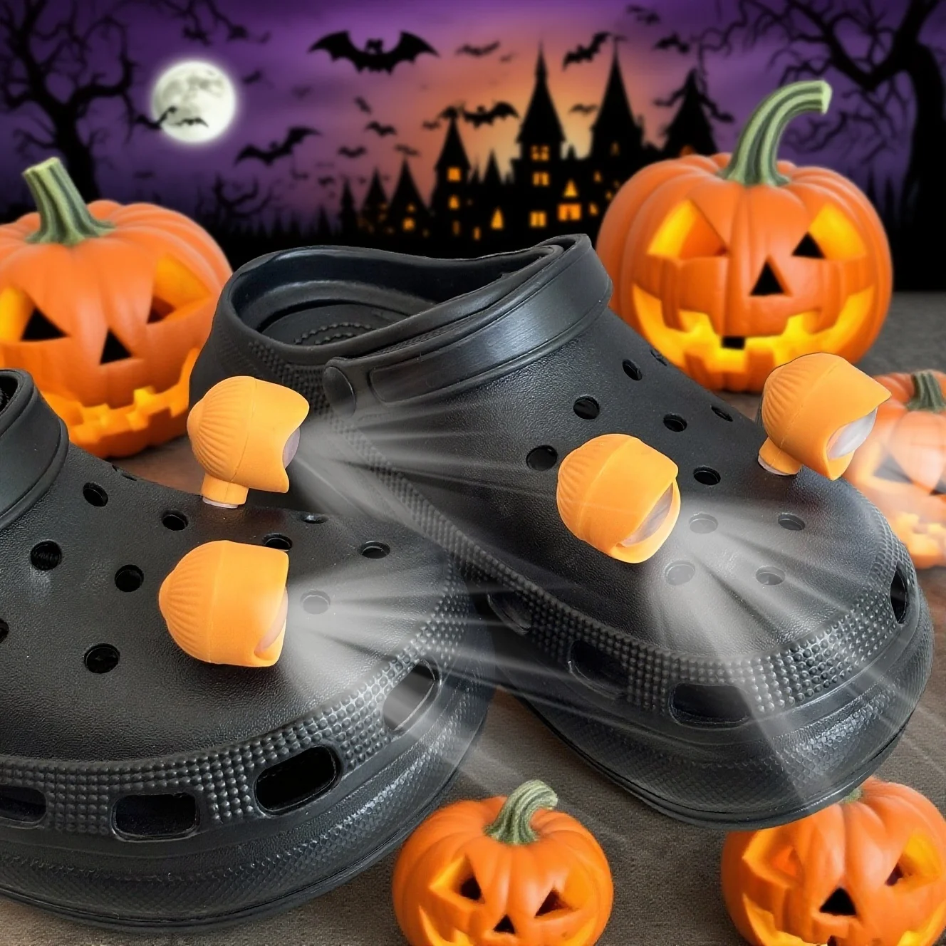 

Halloween Funny Shoe Lights 2pcs LED Shoe Charms Accessories for Night Rides, Walks & Dog Walks,Shoes Charms, 3 Lighting Modes