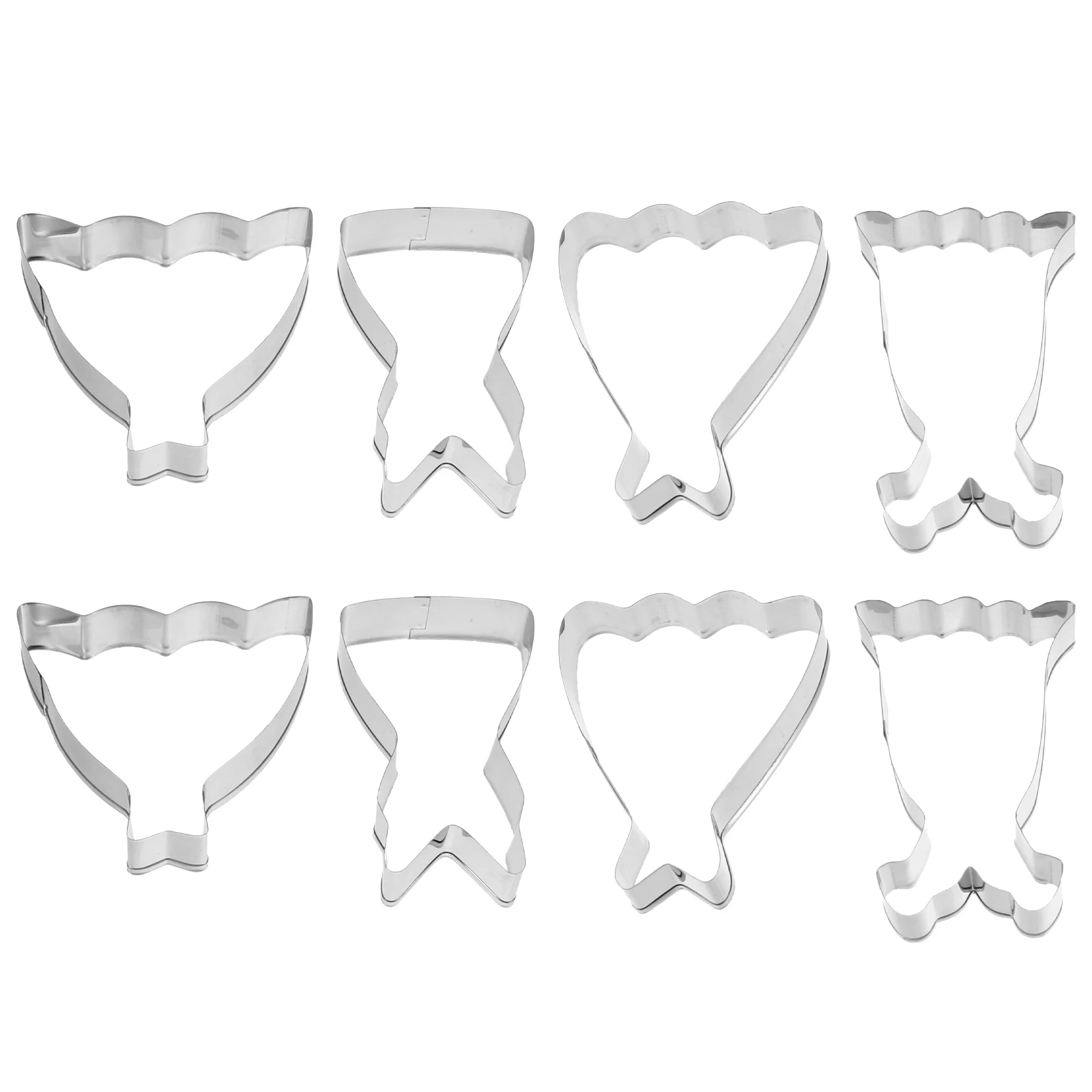 

8pcs Biscuit Set Large Wedding Dress Baking Shape Stainless Steel Baking Cookie DIY Tool Kitchen Barware