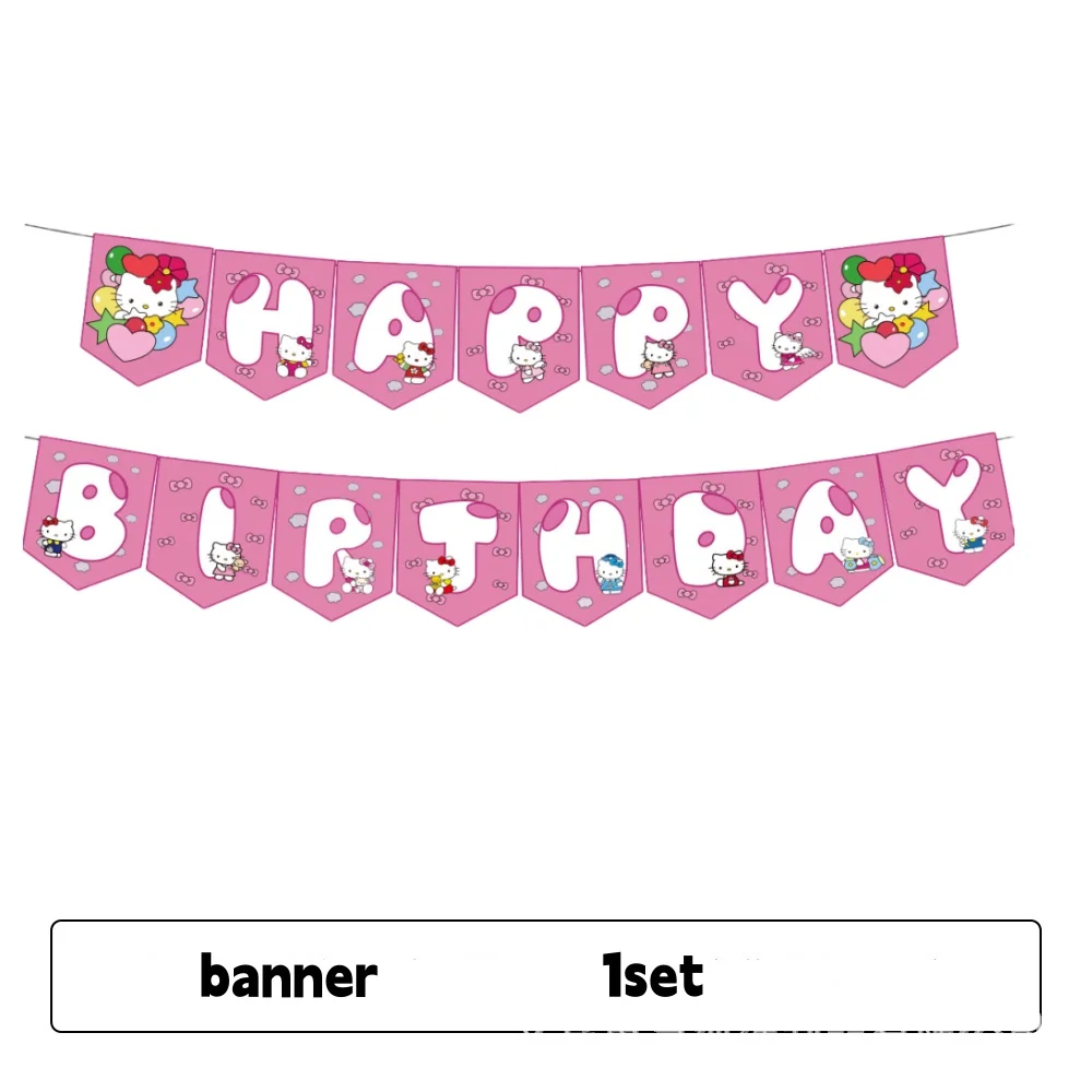Hello Kitty Verjaardag Decoratie Wegwerp Servies Kitty tafelkleed Party Cup Plaat Servetzakken Babyshower Meisje Feestartikelen