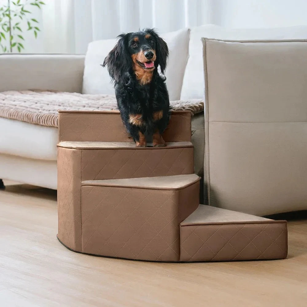 Spiral dog stairs Dog ramp with washable cover Non-slip steps Durable foam ladder for small and medium sized dog and cat sofas