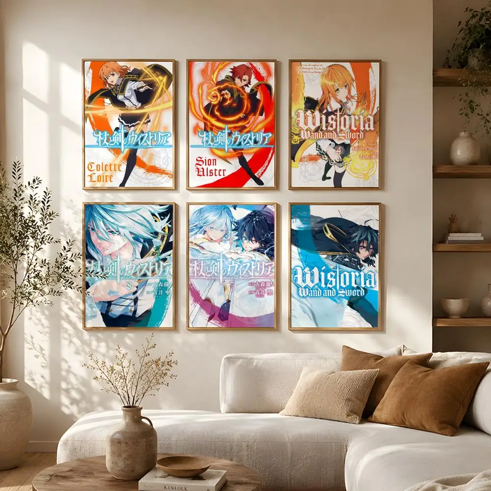 Anime Wistoria Wand and Sword Poster Self Adhesive Bar Wall Decal Waterproof Vinyl Sticker Modern Art Wall Poster Home Decor