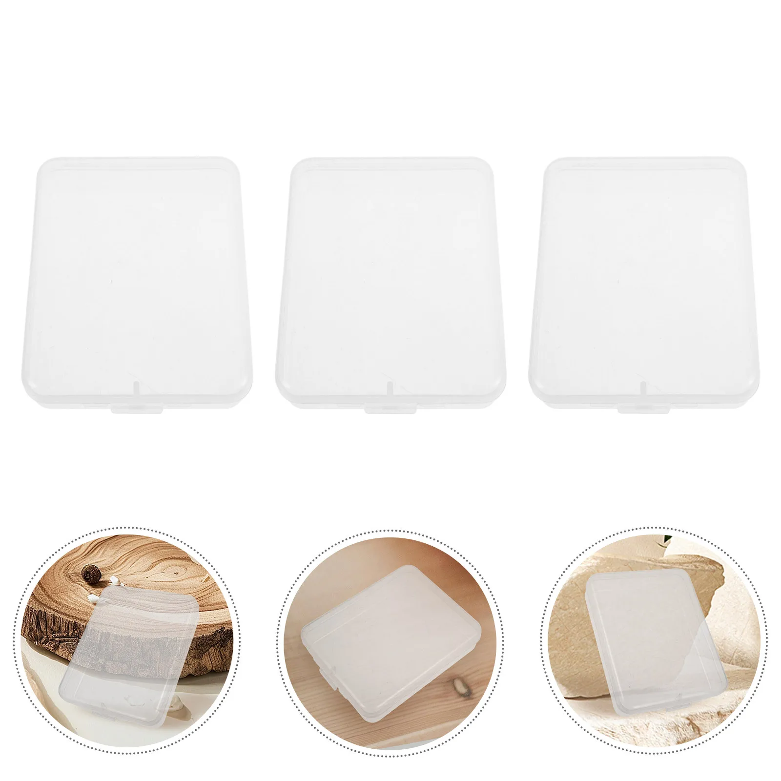 

3Pcs Portable Travel Cotton Pad Holder Cotton Ball Dispenser Plastic Storage Boxes Clear Small Organizer Boxes for Bathroom