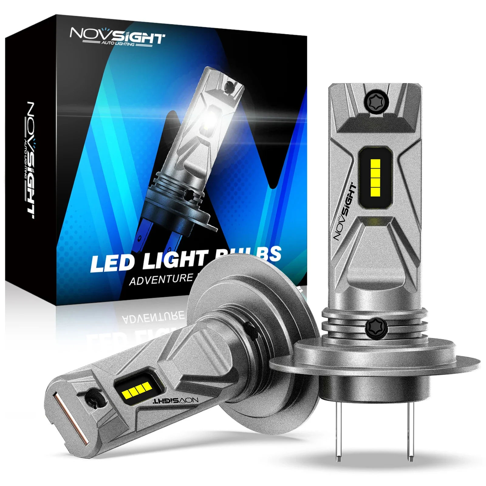Image of NOVSIGHT H7 Auto-Scheinwerferlampen Plug-and-Play-Scheinwerferlampe 1:1 Mini-LED 12V 6500K Hellweiß Lüfterloses Design H7 Autolichter