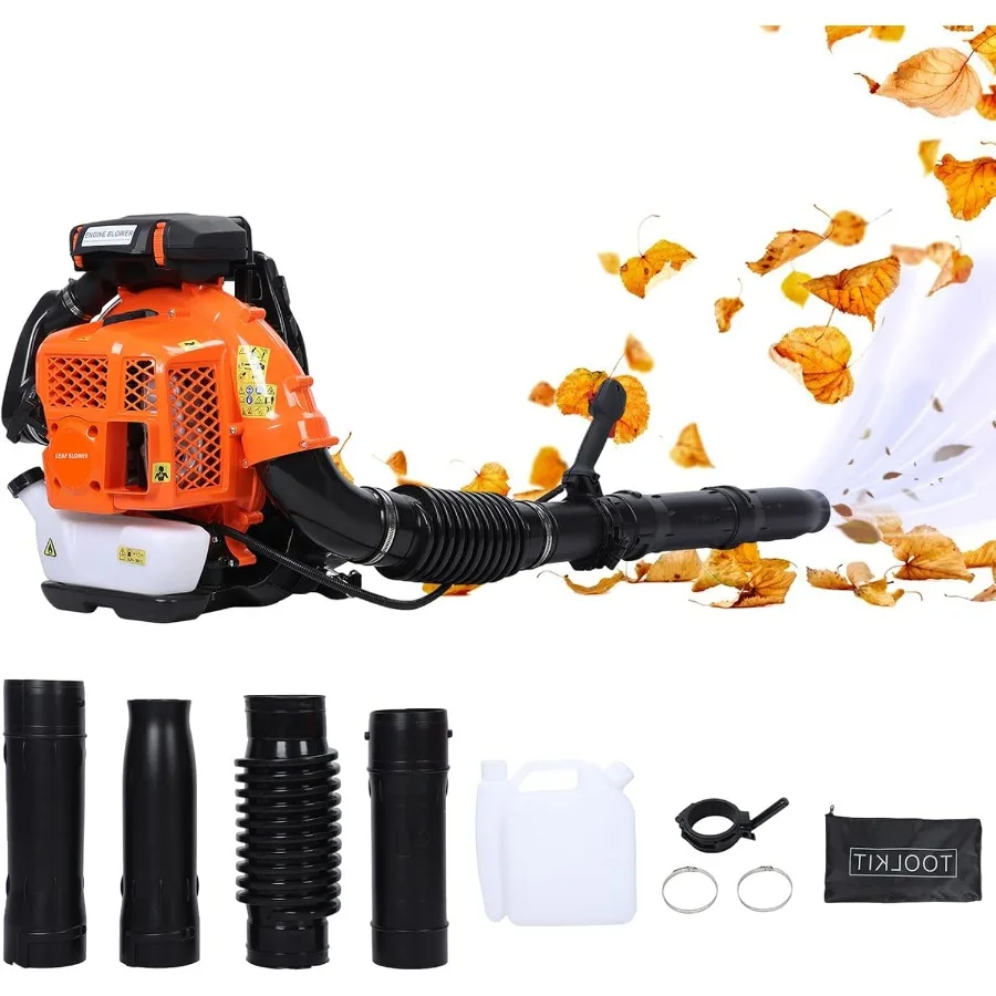 Backpack Gas Powered Leaf Blower 80CC 900CFM 2-Stroke with 6800RPM for Efficient Lawn and Garden Care Ideal for Snow and Grass