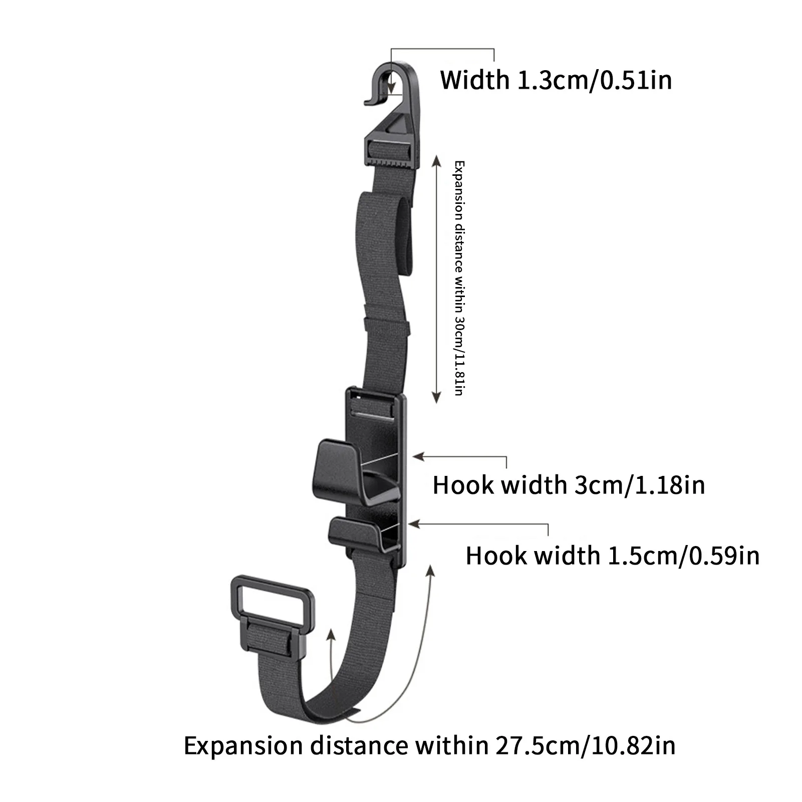 Car Seat Headrest Hooks Auto Back Seat Double Hook Organizer Hanger Storage Holder With Strap Car Interior