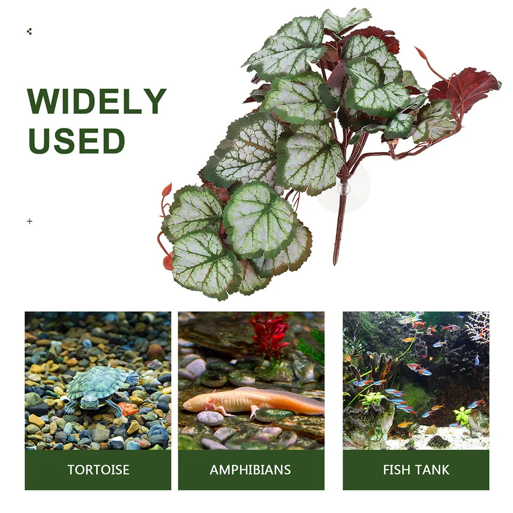 نبات الزواحف المعلق محاكاة أوراق اصطناعية خضراء نابضة بالحياة لديكور تررم مخبأ الزواحف تسلق الحيوانات الأليفة الموئل