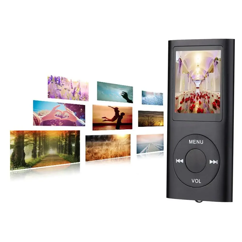 64GB مشغلات Mp3 تشغيل الموسيقى مع راديو Fm مشغل الكتب الإلكترونية فيديو بطاقة الذاكرة بطارية قابلة للشحن المحمولة الصوت والفيديو هدية عيد ميلاد