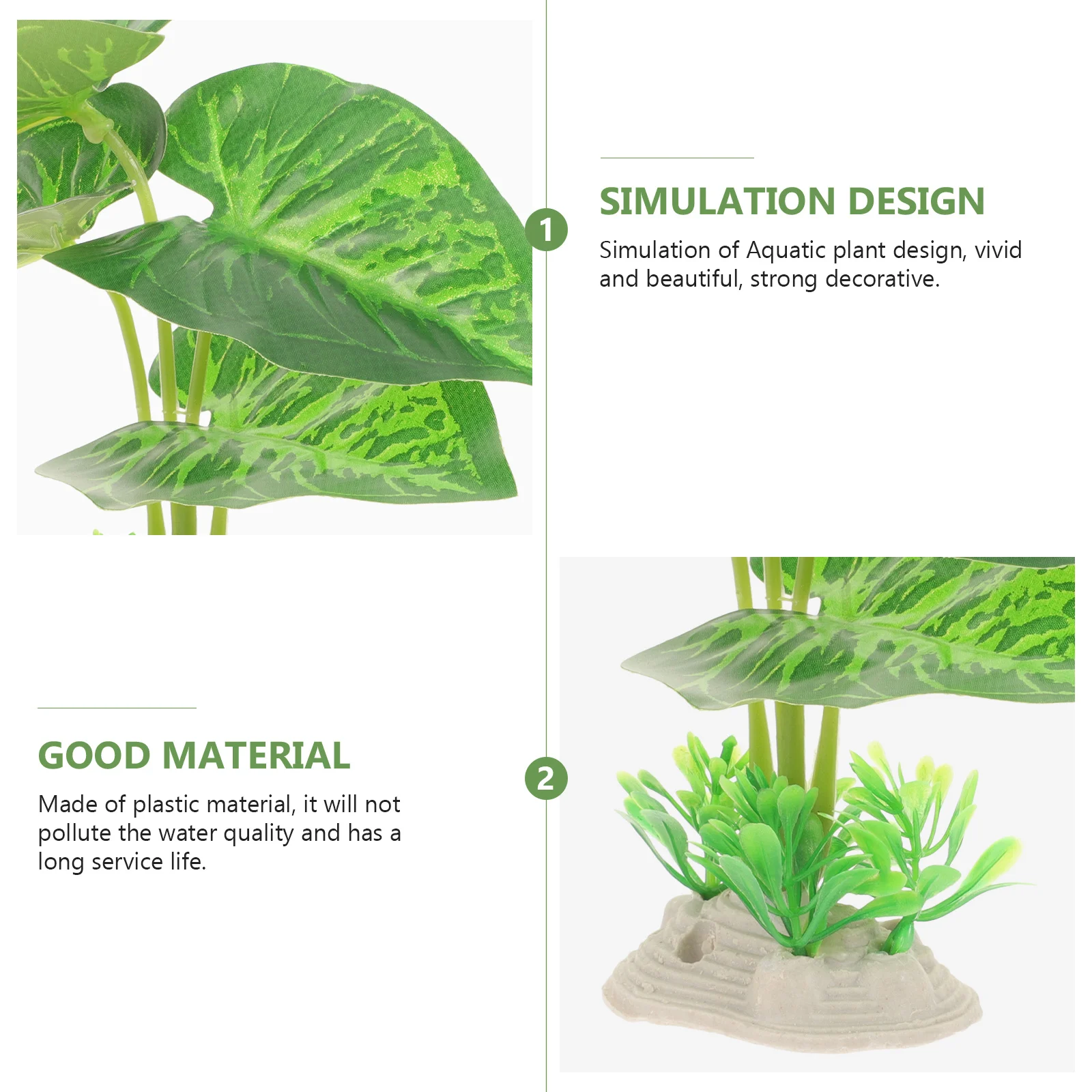 

4Pcs Artificial Aquatic Plant for Fish Tank Aquarium Landscaping Realistic Shape Break Resistance Gift Idea Aquatic Plants