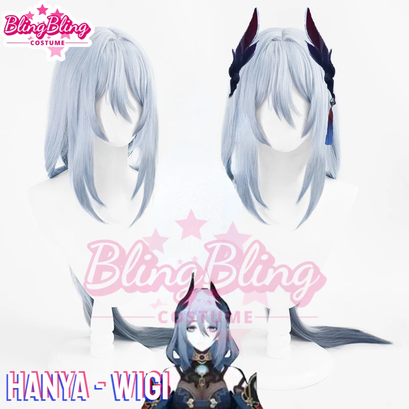 Honkai Star Rail Hanya Cosplay Wig Game Star Rail Han Ya Cosplay Wig Light Blue Long Cosplay Wig