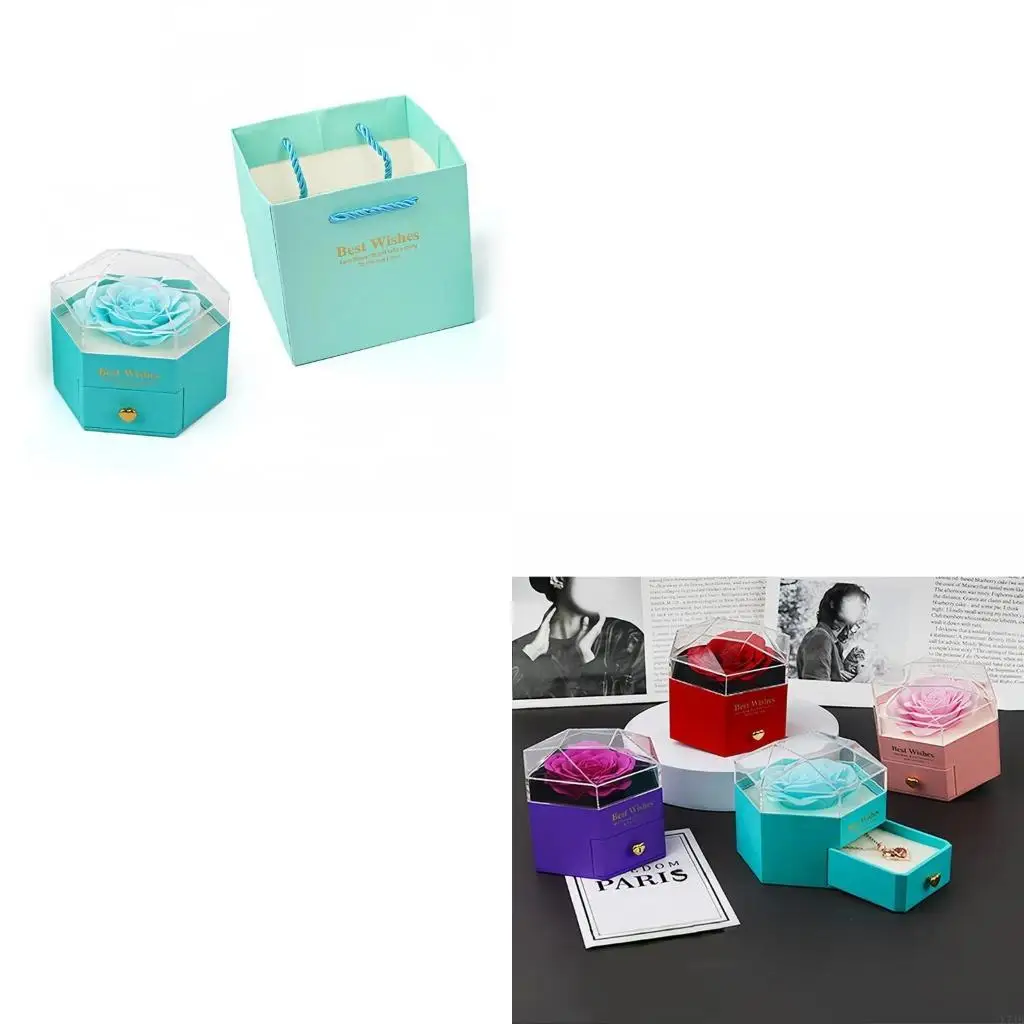 

Creative Hexagon Flower Jewelry Box Eternals Flower Gifts for Romance Occasions