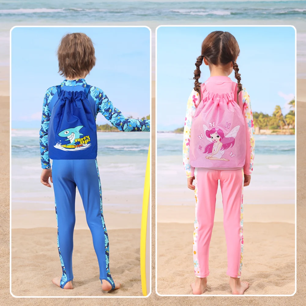 Children\'s Swimming Bag Wet Dry Waterproof Storage Bag For Kids Fitness Backpack Beach Shoulder Bag Cartoon Robot Backpack