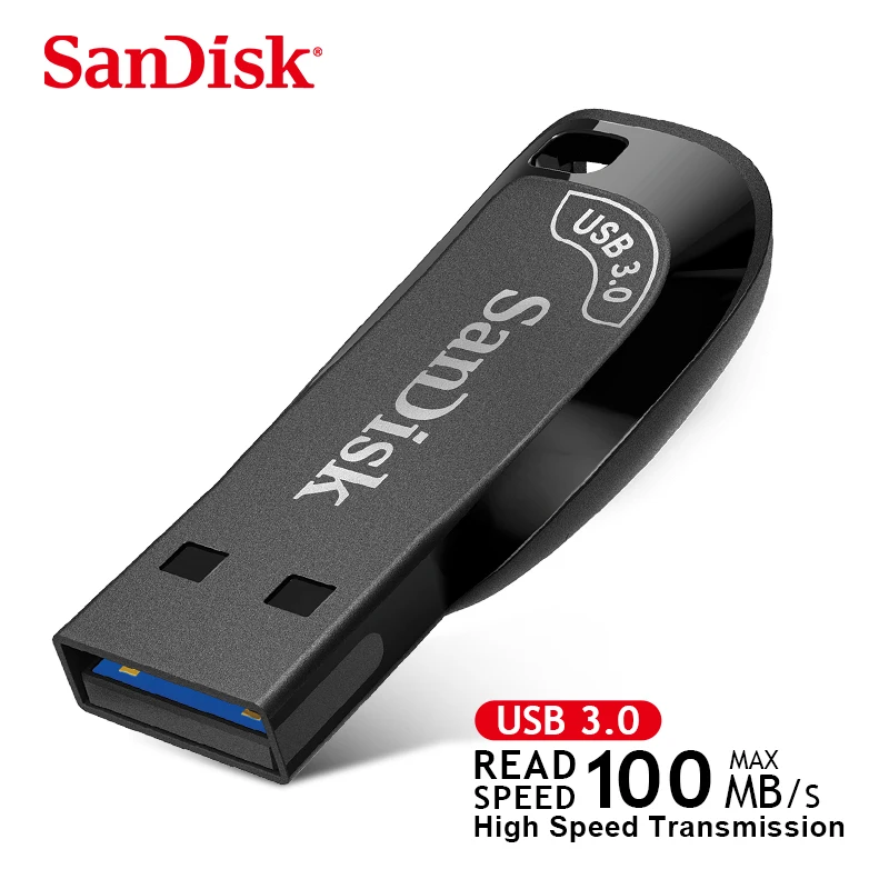 SanDisk USB 3.2 64 ГБ USB-накопитель CZ410 Pen Drive Memory Stick Черный U-диск Мини-накопитель Черный Внешний накопитель для ноутбука