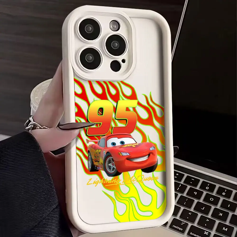 Casing ponsel Disney Cars Lightning McQueen, casing penutup belakang ponsel TPU lembut untuk OPPO Reno 2 3 4 5 6 7 7Z 8 8T 10 11 Pro Plus 4G 5G