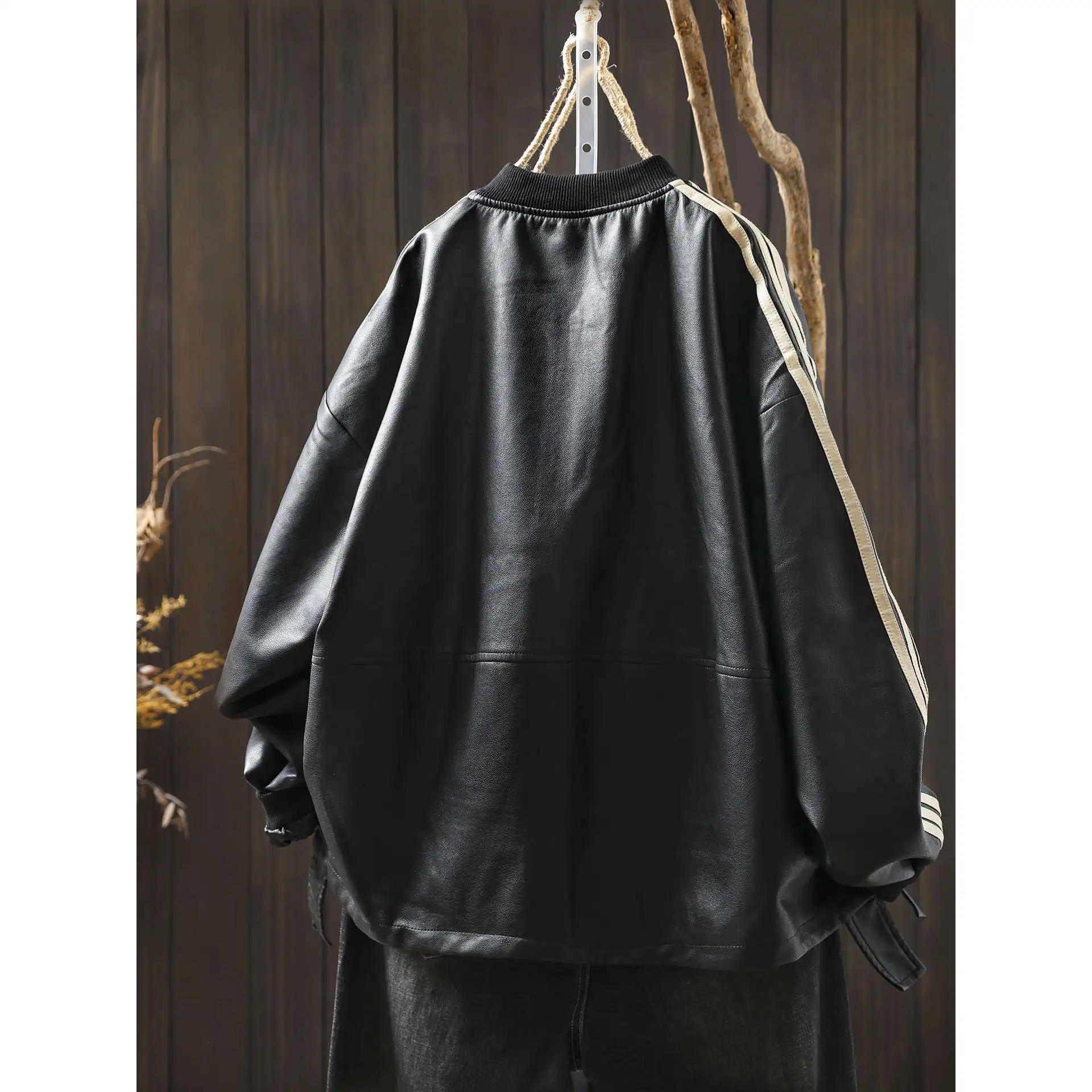 Jaet Long en cuir PU pour femmes, manteau de moto Sle Color Blo, coupe ample, Cool, vêtements d'extérieur d'automne, nouvelle collection 2025