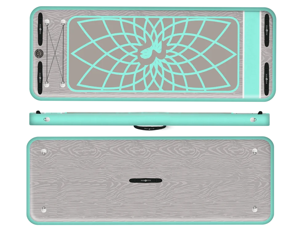 Customized Inflatable Gymnastics air Track Foldable Fitness Floating Aqua Mat for Swimming Pool Inflatable Yoga Mat on Water