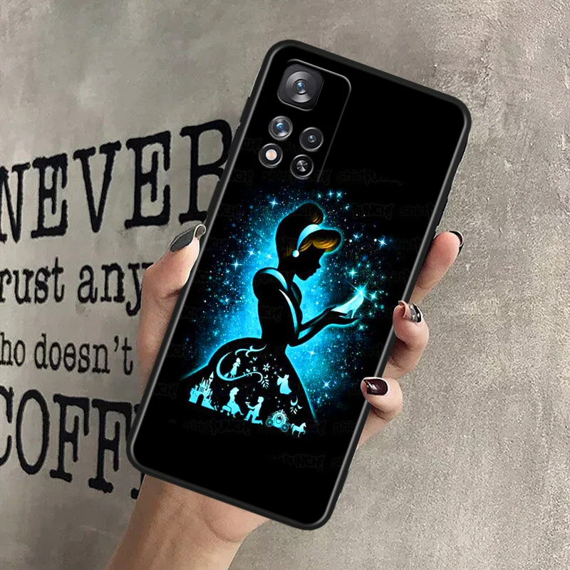 Princess Cinderella Disney For Xiaomi Redmi Note 12 Pro 11T 11E 11S 10T 10S Turbo Plus Max Lite 5G Black Soft Phone Case