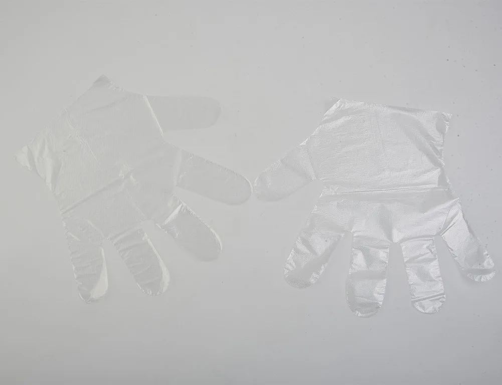 Protect Hands 100pcs Gloves Transparent PE Sanitary Food Handing 25*24cm Cleaning Food Processing For Restaurant - Detail 1