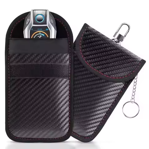 Hot Faraday Key RFID Electromagnetic Shielding Bag Credit Card Signal Blocker Case Keyless Entry Car Anti Theft Bags ﻿Key Case