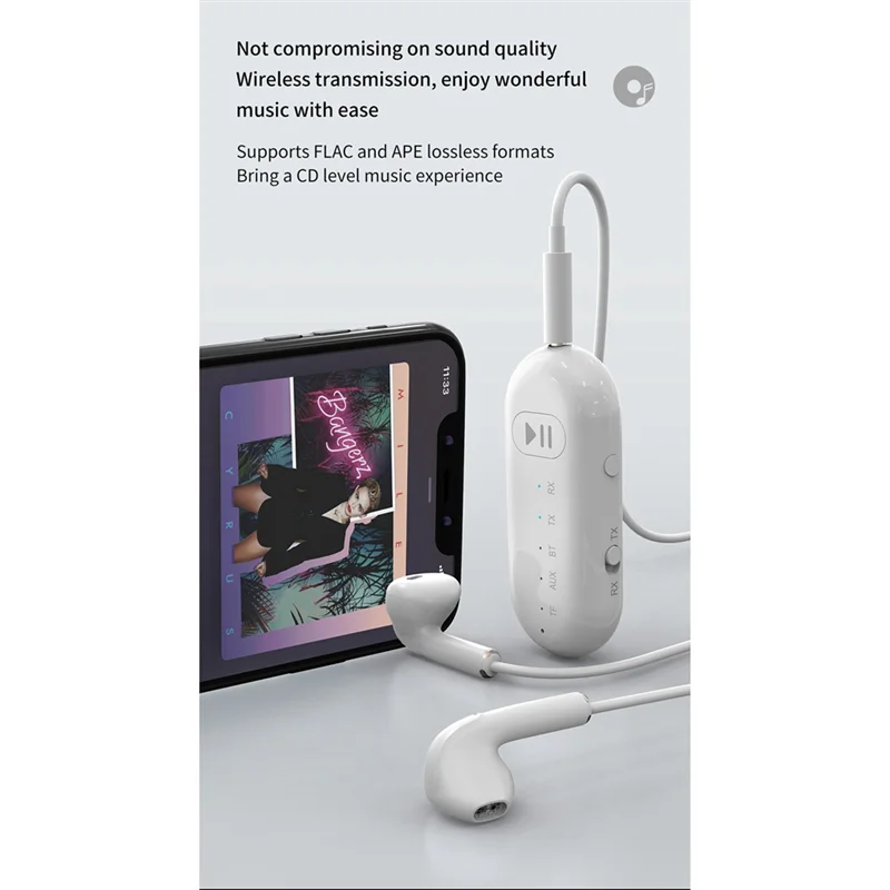 -RRKK Wireless Bluetooth 5.1 Empfänger Sender Adapter 3,5 MM AUX Stereo Sender Freisprechen Anruf Unterstützung TF Karte Für Auto