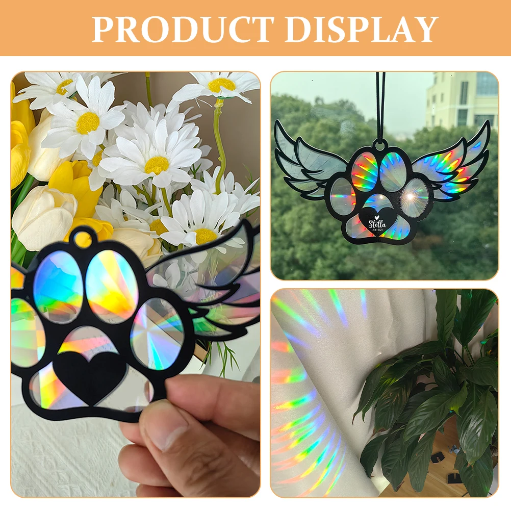 

Pet Remembrance Pendant Dog Decor Memorial Window Sun Catcher Hanging Suncatcher Acrylic Stained Glass Home Decor Wall Hanging