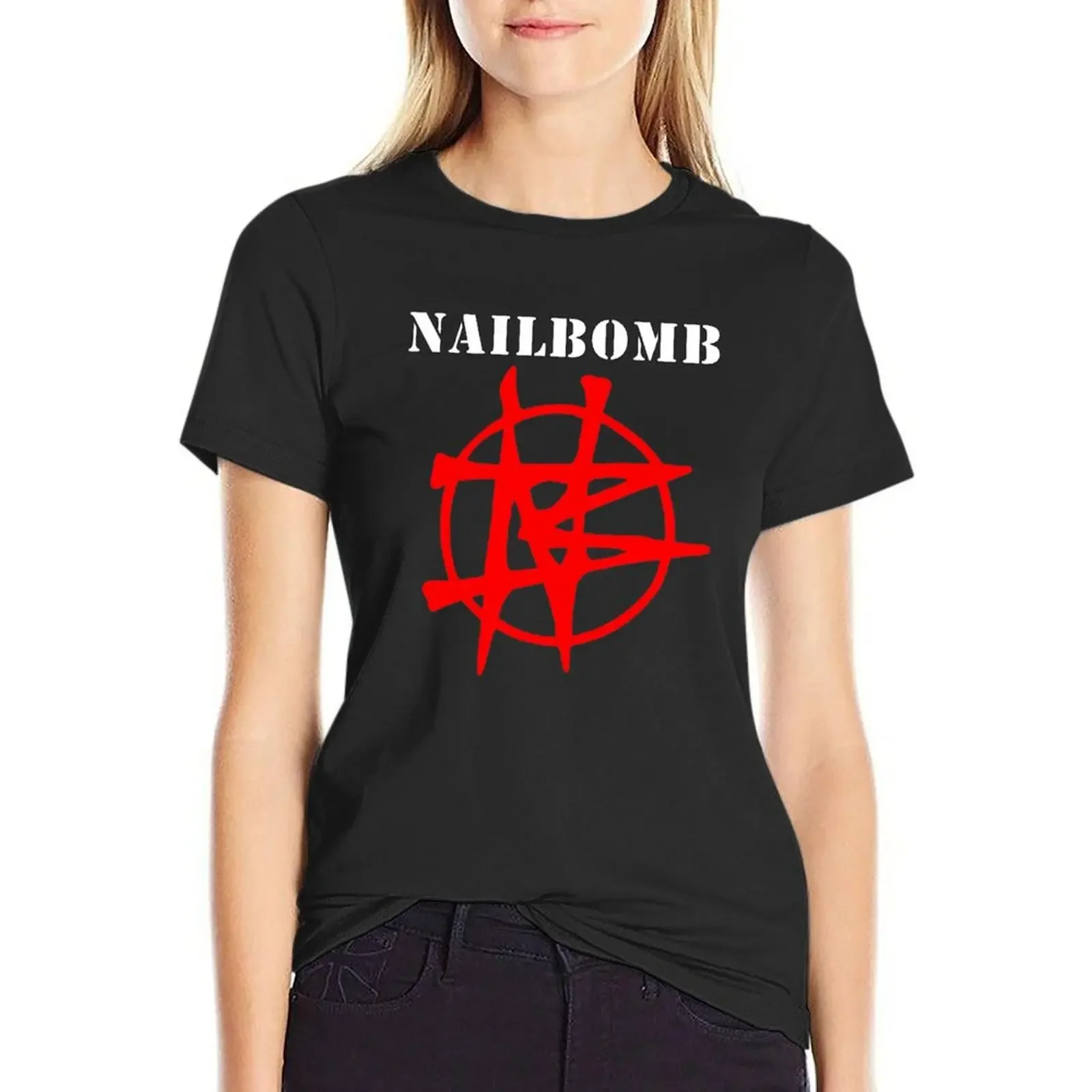 

Nailbomb Band Logo T-shirt animal print shirt for girls anime clothes tops t-shirts for Women graphic tees funny