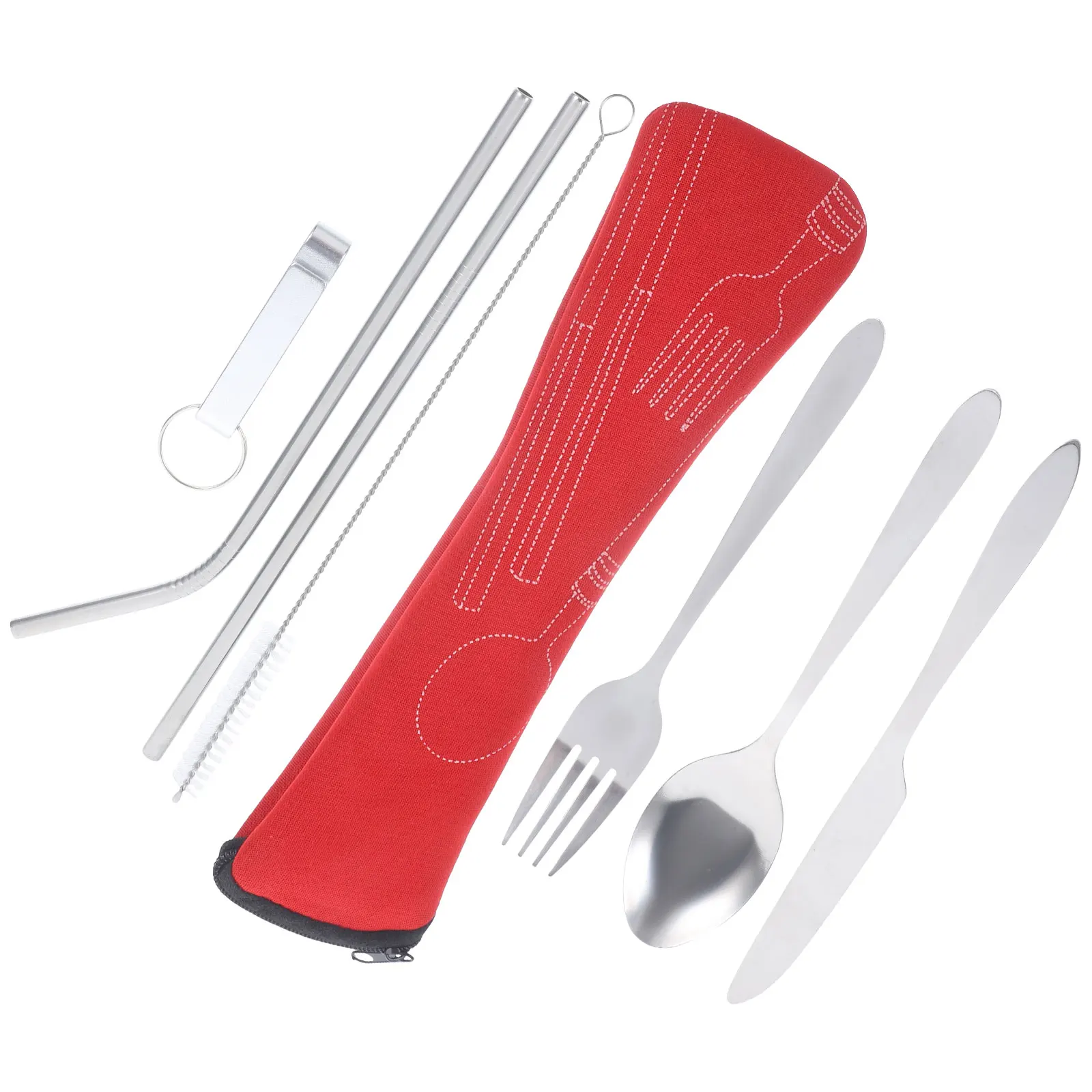 

Stainless Steel Cutlery Set Reusable Tableware Kit Dinnerware Western Food Serving Utensils Kitchen Tool Non