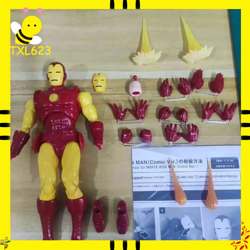 

Mafex 165 Iron Man Comic Version PVC Action Figure Collectible Statue Anime Toys in Stock Gifts for Collection