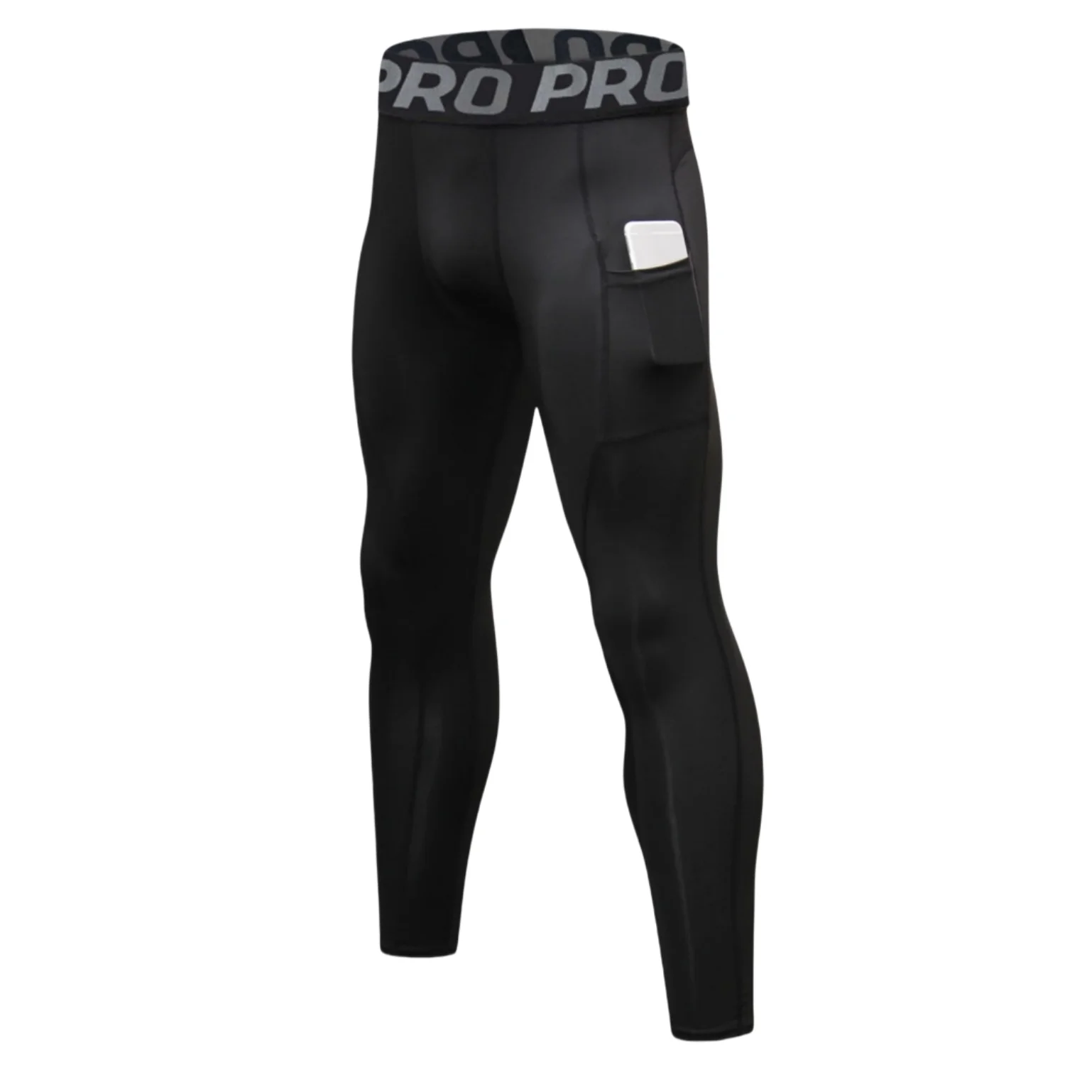 Men's Cool Dry Compression Baselayer Pants Running Tights Leggings with Phone Pockets