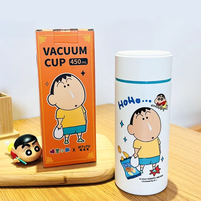 Kawaii Crayon Shin-chan Thermos Cup Cartoon Animation 430ml Large Capacity 316 Stainless Steel Cute Portable Student Water Cup