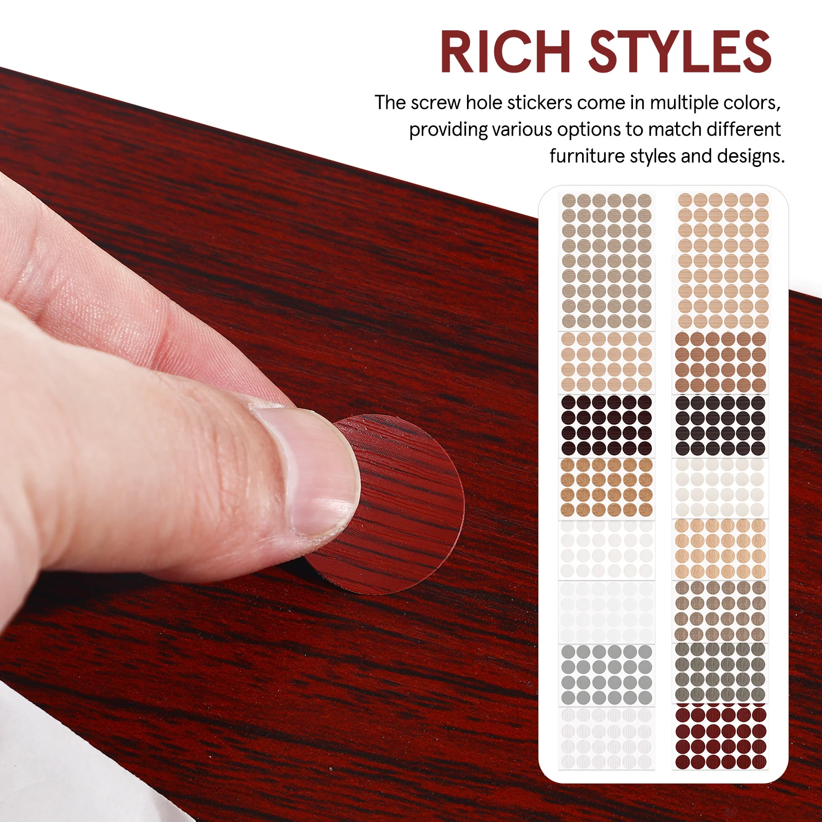 

15 Sheets Furniture Screw Hole Covers Pvc Hole Cover Caps Cabinet Decals For Drill Holes Screw Covers Furniture