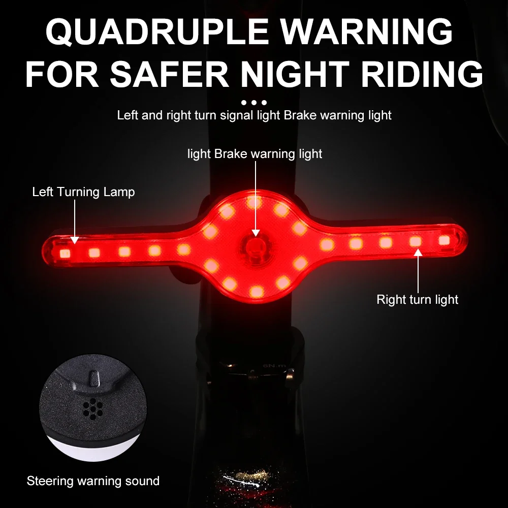 X-TIGER luz da bicicleta led remoto recarregável luz mbt traseira acessórios da bicicleta luz da cauda com chifre tipo-c