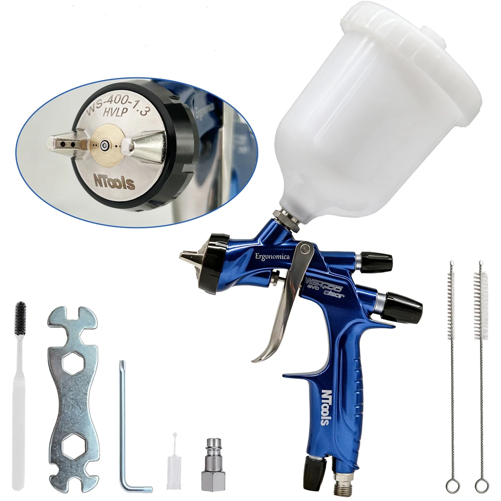 WS400 Air Spray Gun 1.3mm Slit Nozzle High Atomization Paint Sprayer Automotive Furniture Varnish Painting Tool